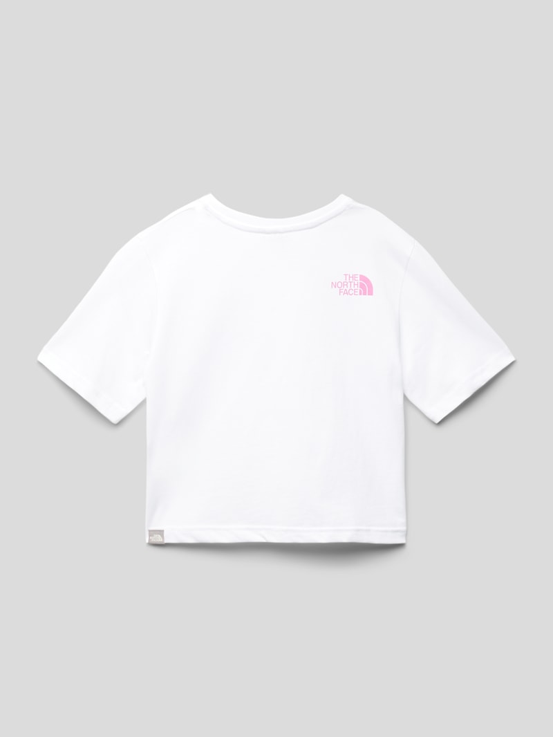 T-Shirt mit Label-Print in weiß