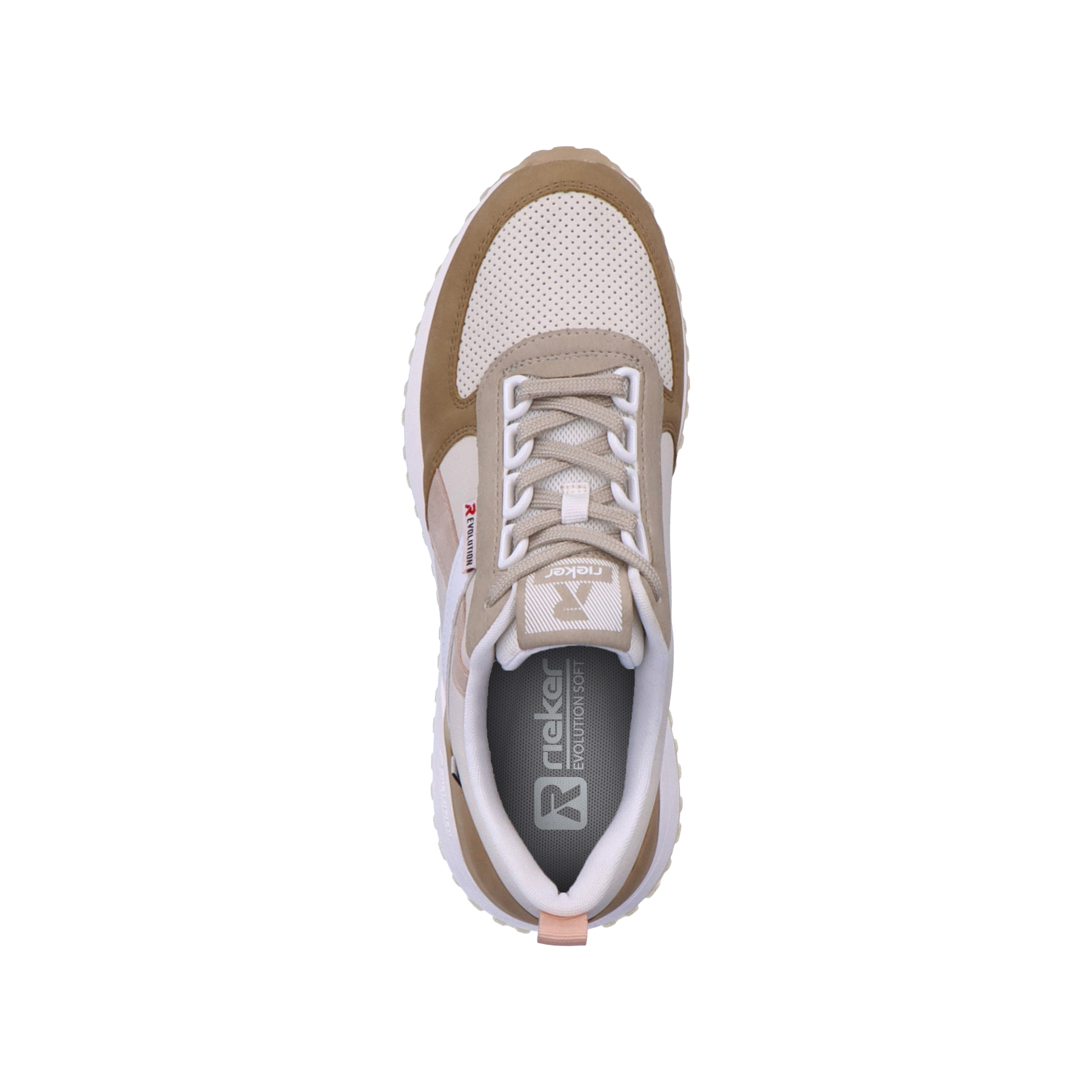 Rieker Damen Sneaker Low clay-beige cinnamon white
