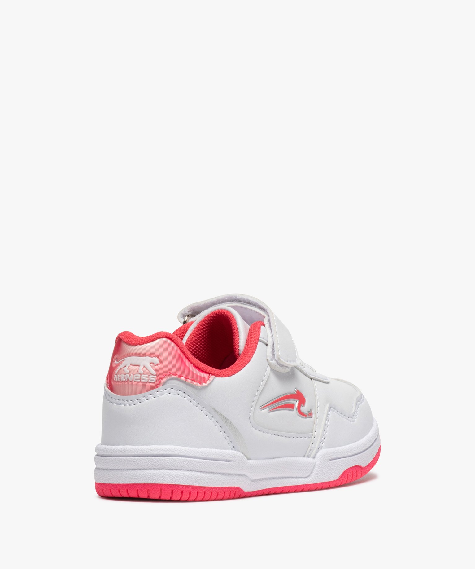 Baskets fille bicolores à lacets et scratch - Airness blanc | GEMO