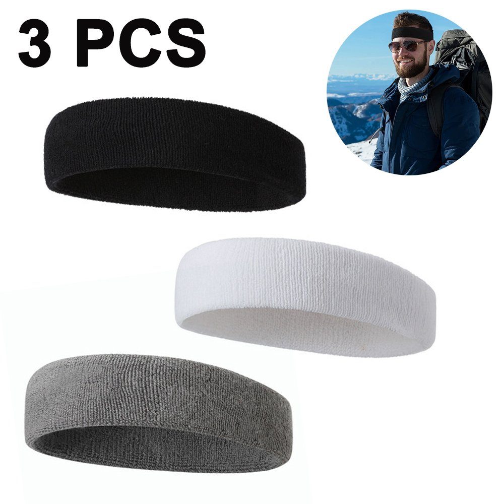 Opspring Schweißband 3 Pcs Sport Stirnbänder Feuchtigkeitstransport Athletisch Schweißband