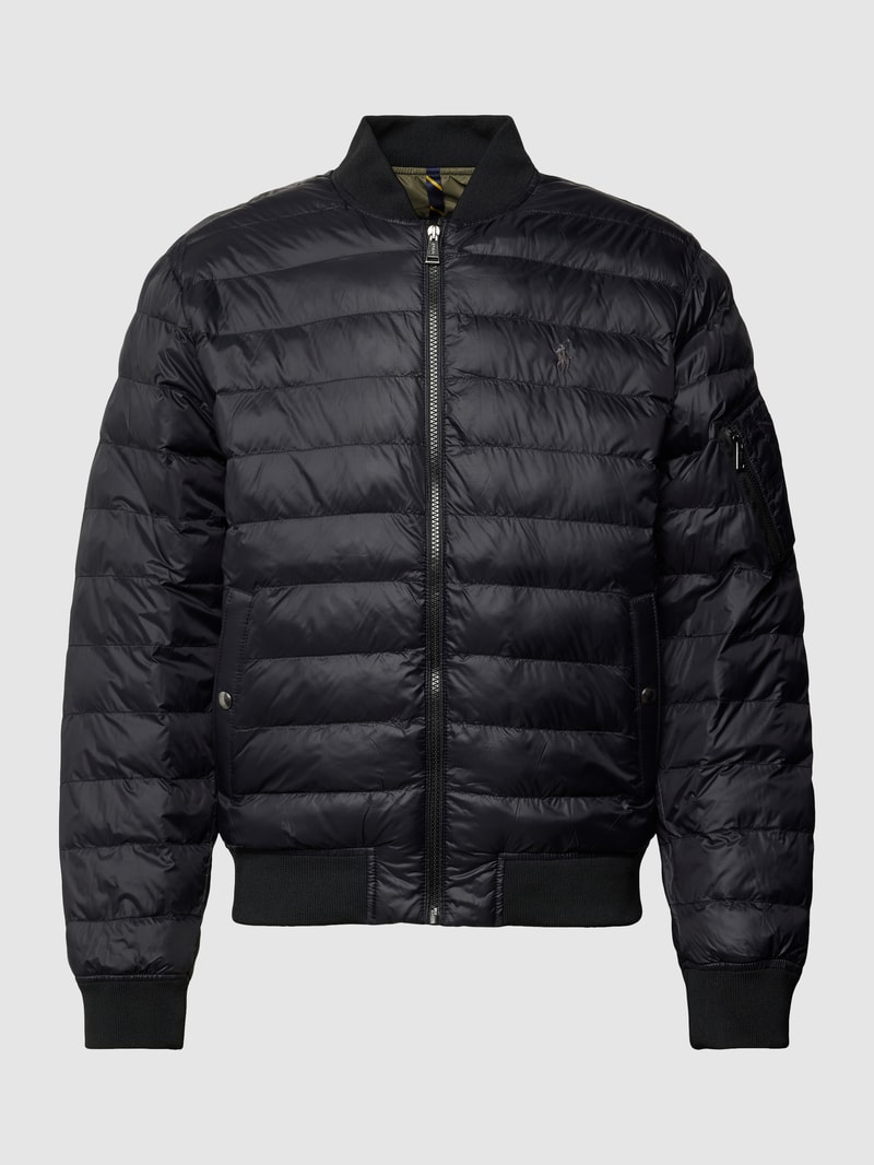Steppjacke mit Label-Stitching Modell 'TERRA' in schwarz