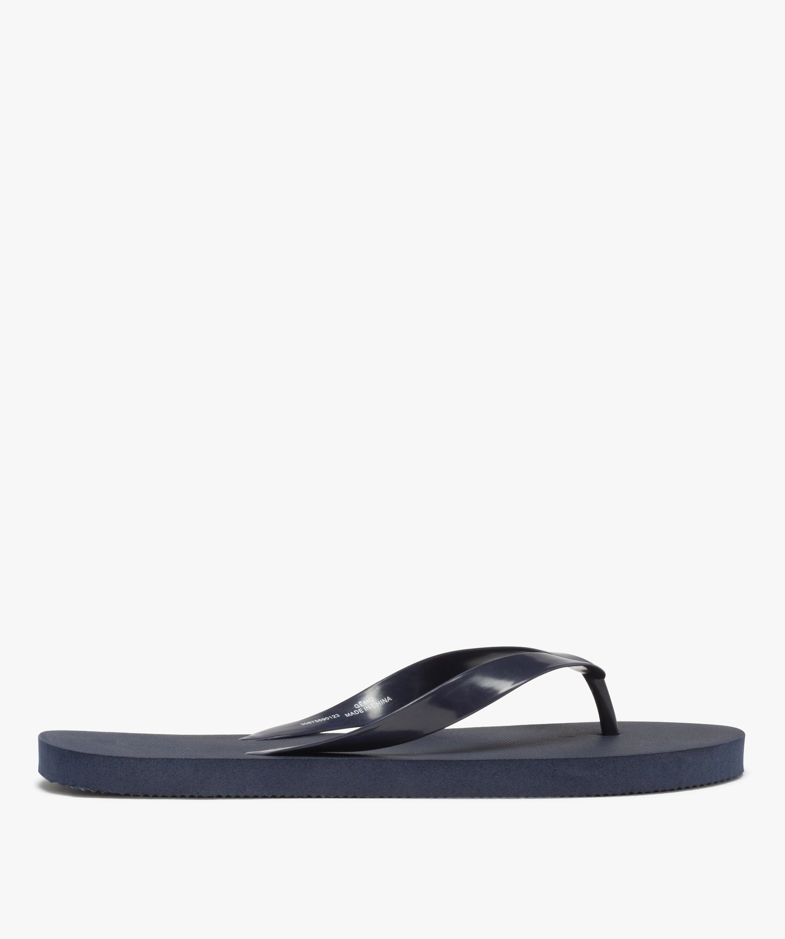 Tongs homme unies à bride lisse et souple bleu | GEMO