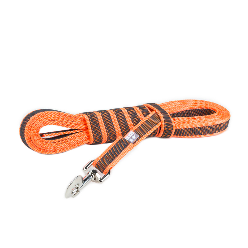 JULIUS-K9 Hundeleinen JULIUS-K9 Führleine verstärkt 14mm orange/ grau