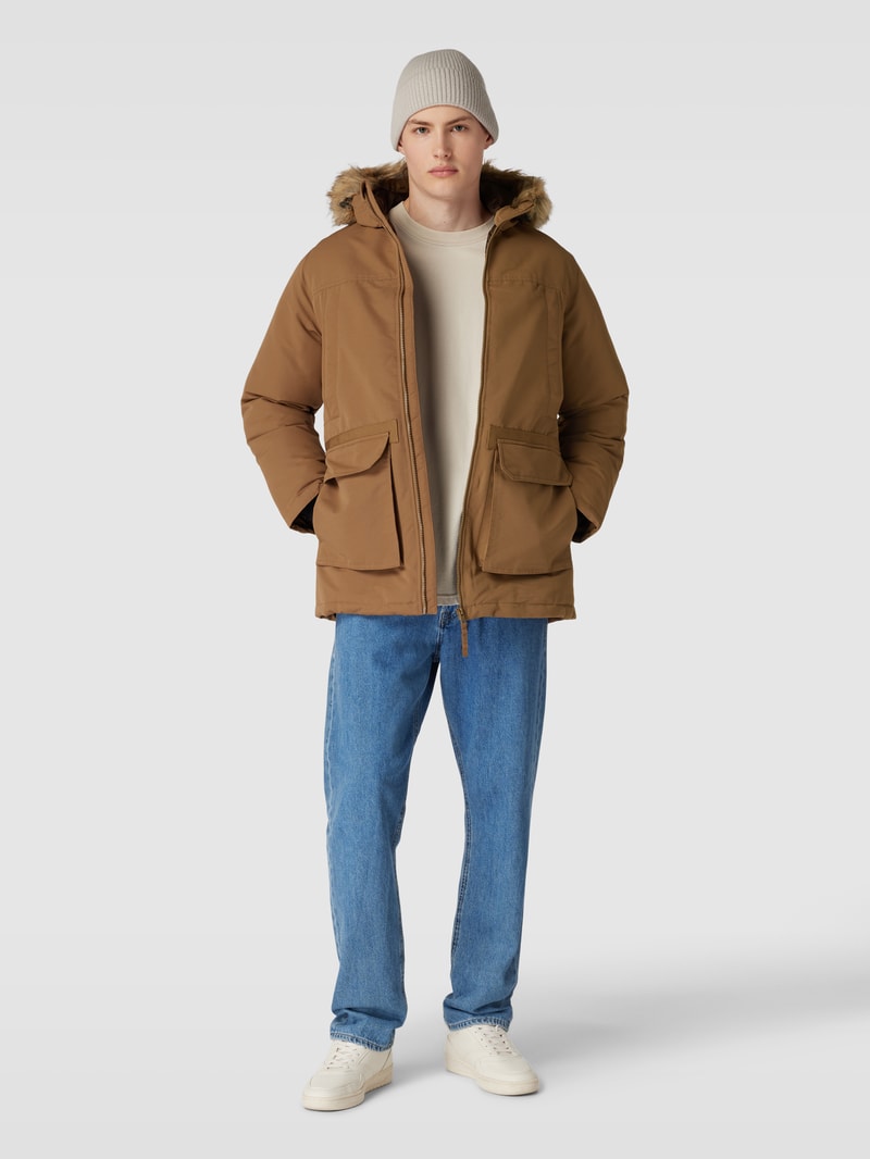 Parka mit Kunstfellbesatz Modell 'EWING' in camel