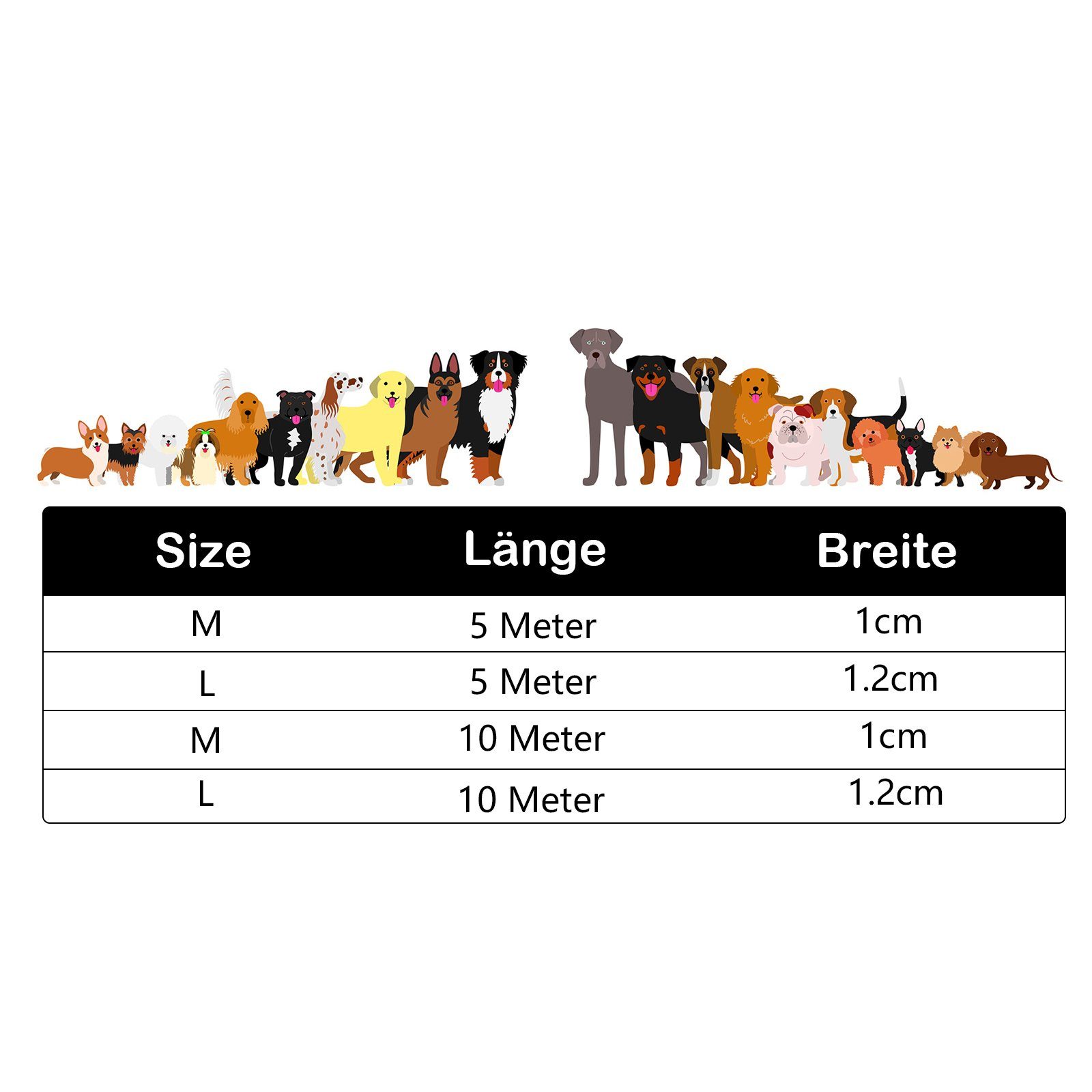 CALIYO Führleine Schleppleine für Hunde,5M 10M Starke Hundeleine mit Gepolsterter Griff, Nylon, Trainingsleine Laufleine für Welpen Kleine Mittlere Große Hunde