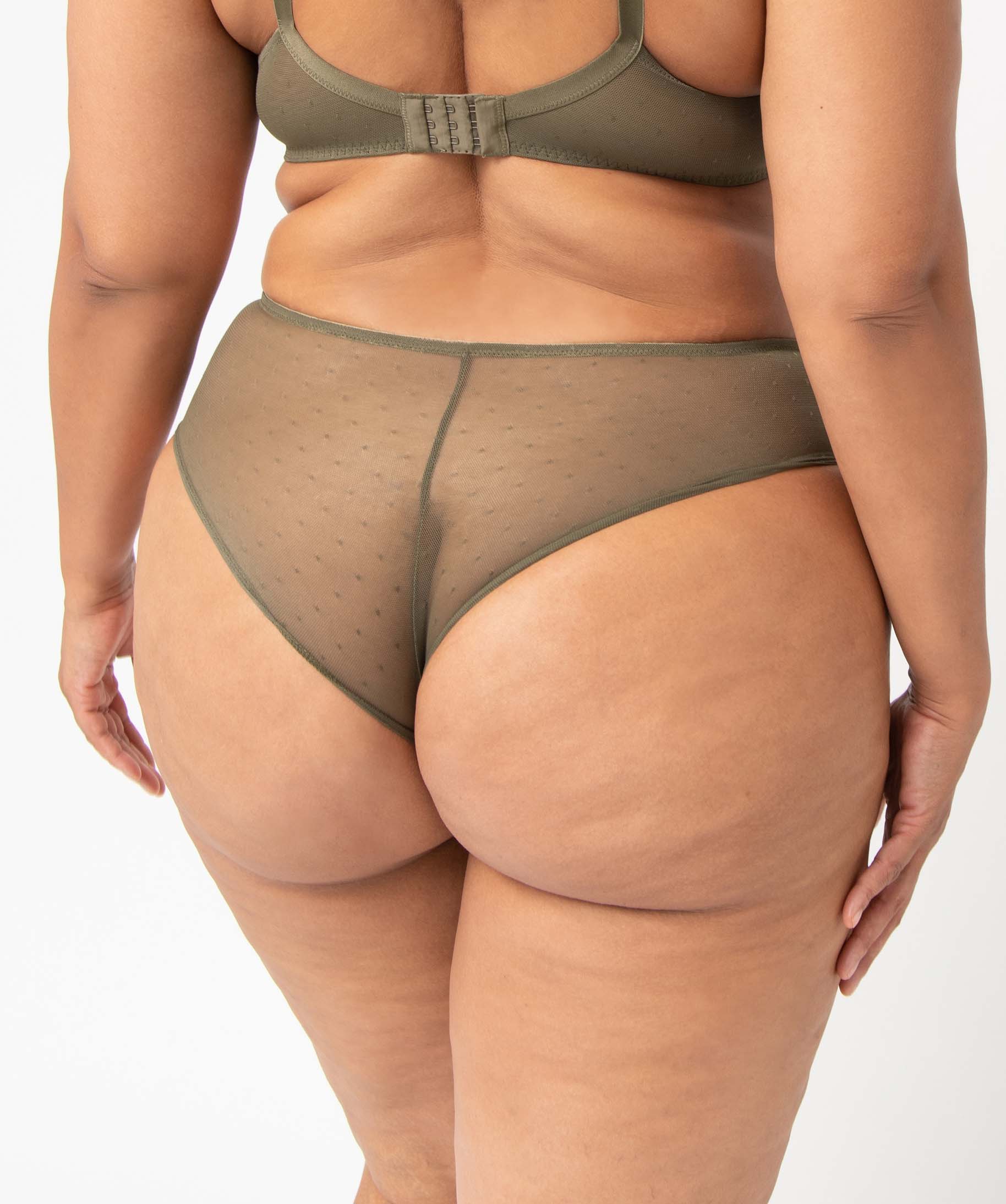 Shorty en dentelle et tulle femme grande taille kaki | GEMO