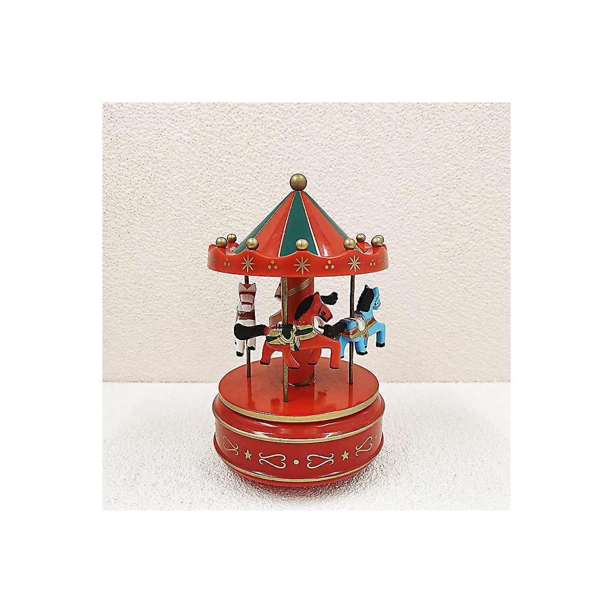 Automatisches Karussell mit Weihnachtsmusikglocke und Uhrwerk Weihnachtsdekoration Ornament Kinderspielzeug