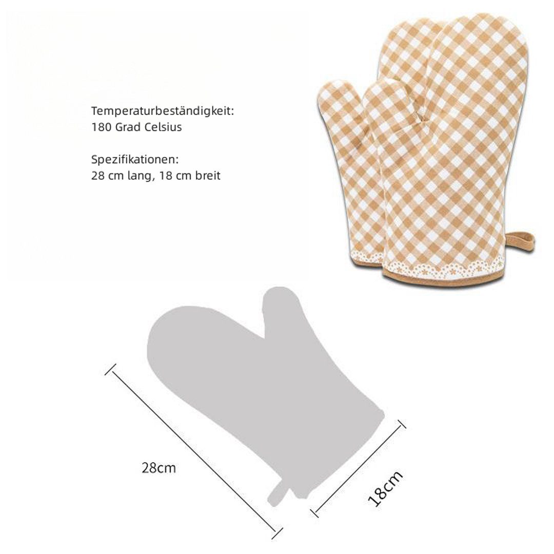 YANN Topfhandschuhe Koch-/Back-Anti-Rutsch-Handschuhe, (Ofenhitzebeständige Handschuhe), Mikrowellen-Hitzeschutzhandschuhe