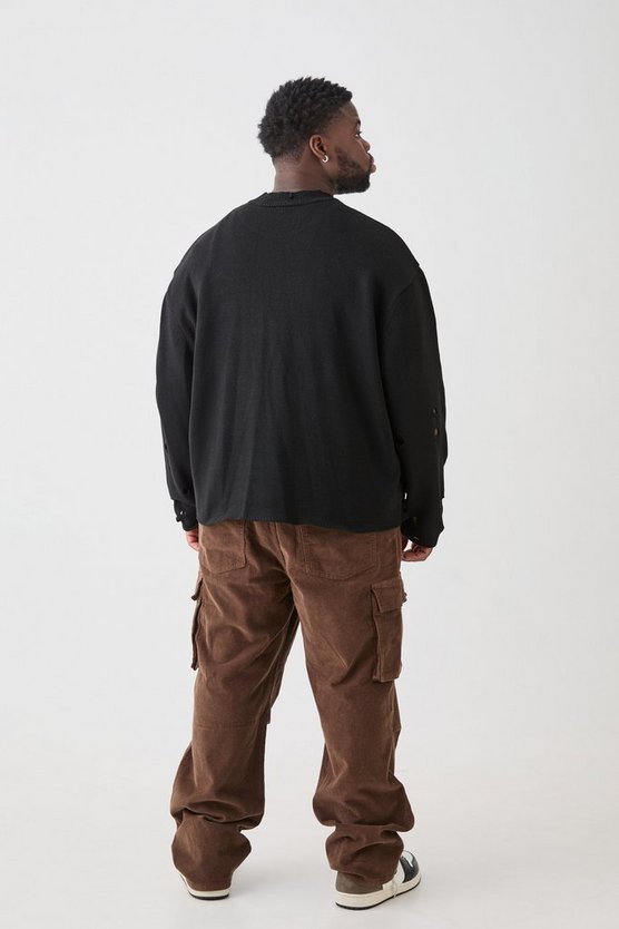 Plus zerrissener Oversize Pullover