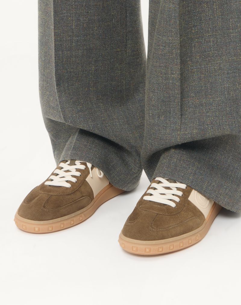 Baskets basses Upvillage en cuir fendu et cuir de veau nappa