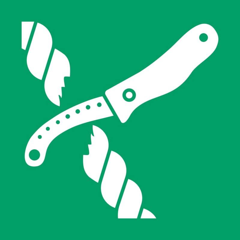 Djois Warnschild Rettungsmesser Klebstoff, einschraubbar PP (Polypropylen) 20 (B) x 0,14 (H) cm 3 Stück