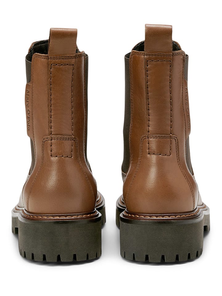 Marc O'Polo Shoes Leder-Chelsea-Boots in Hellbraun günstig kaufen