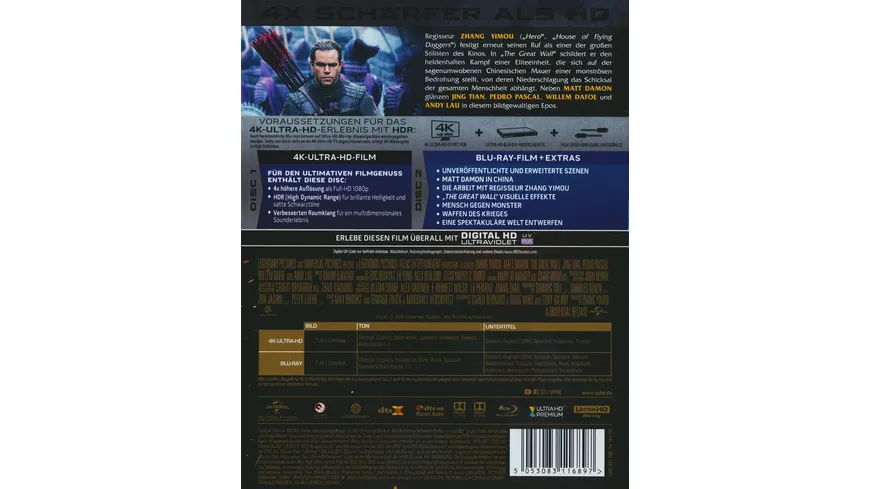 The Great Wall  (4K Ultra HD) (+ Blu-ray)