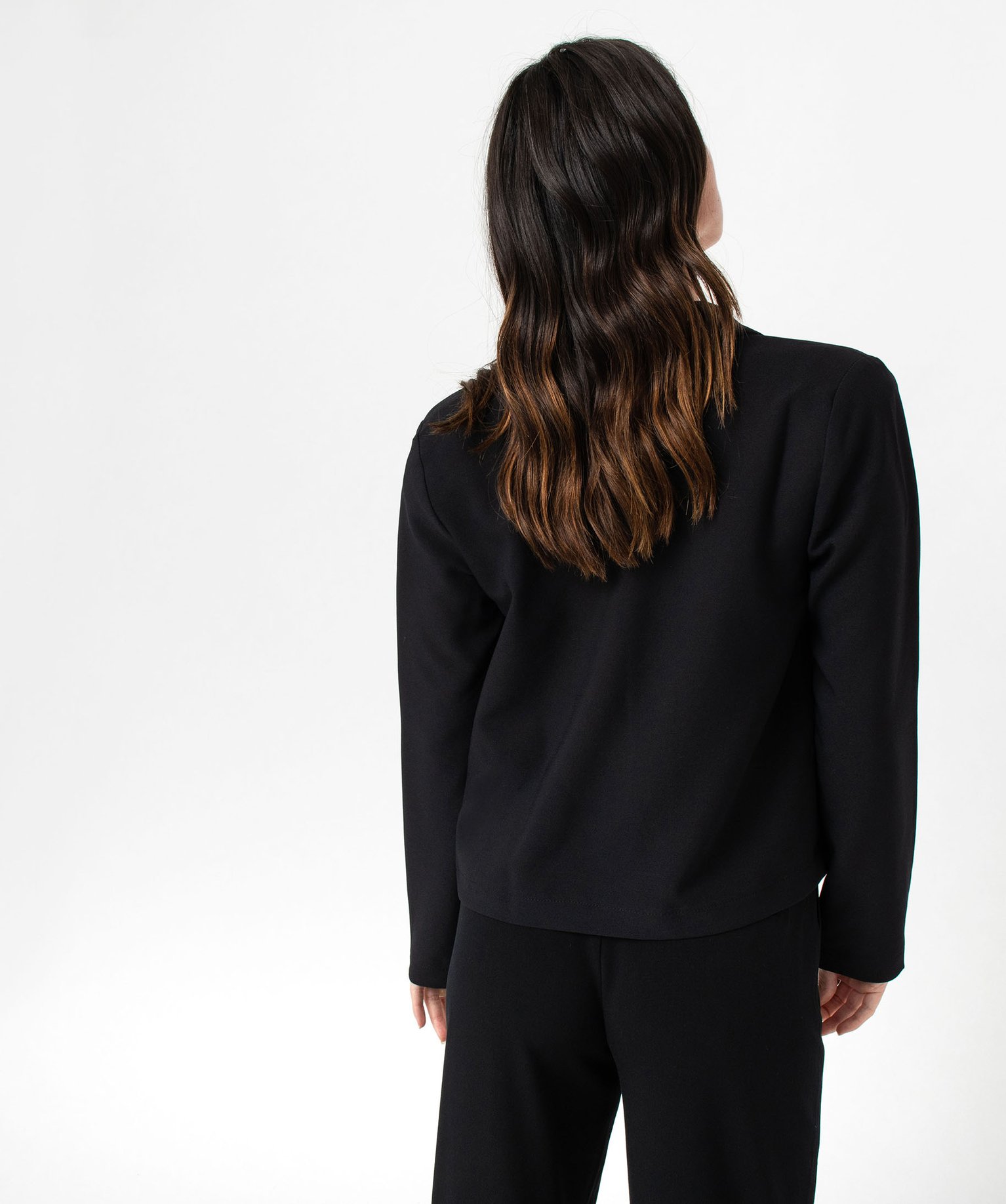 Chemise à manches longues avec boutons métalliques femme noir | GEMO