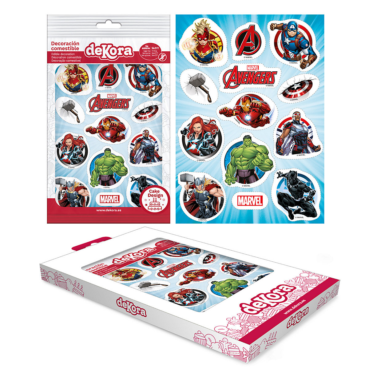 Essbare Mini-Tortenaufleger Avengers Hulk Thor Iron Man