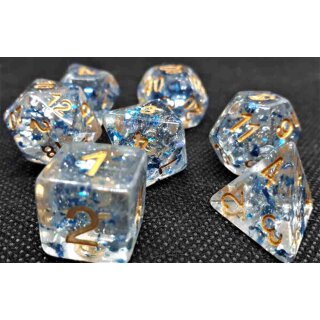 Würfelset Confetti: Blue Flakes (7)