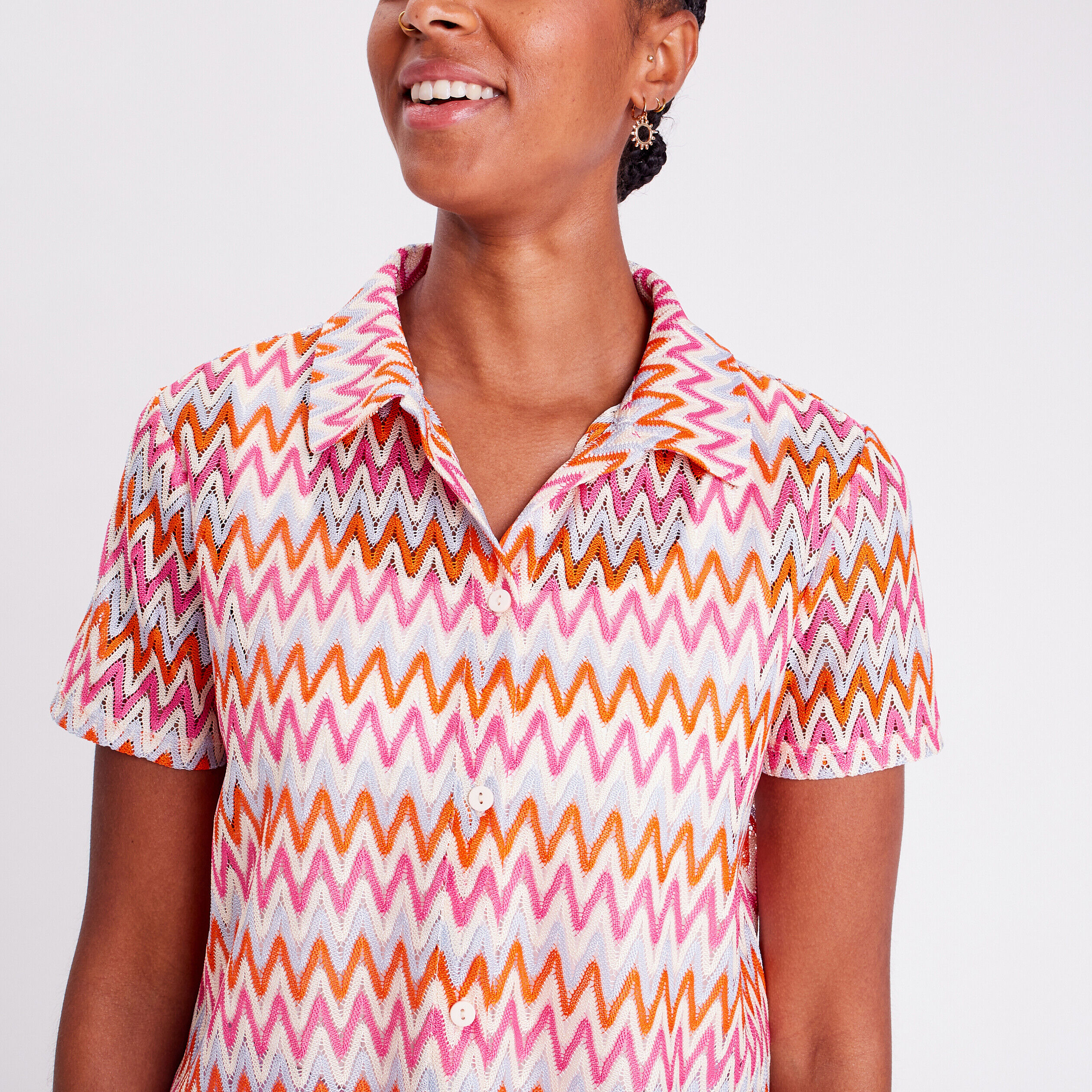 Chemise aspect crochet orange femme | Cache Cache