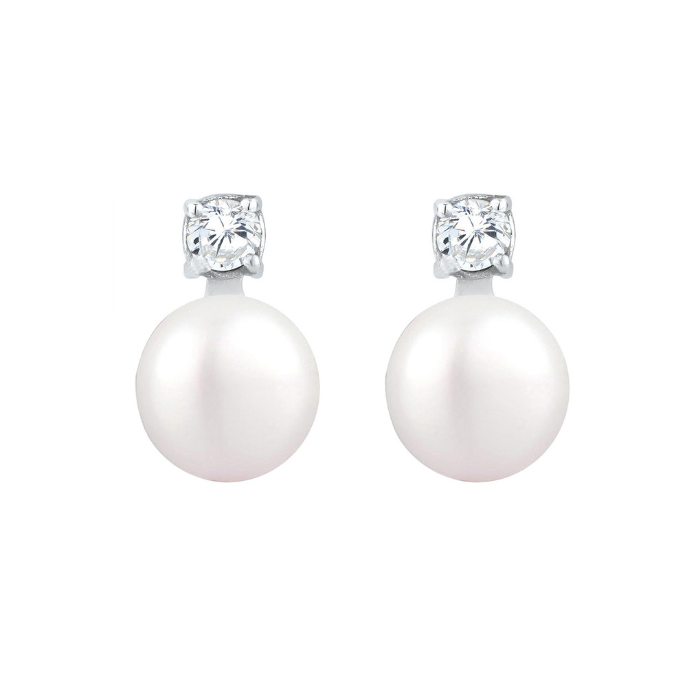 Elli Elli Boucles d'Oreilles Femmes Clous d'oreilles Classiques avec Perles d'eau douc Boucles d'oreilles