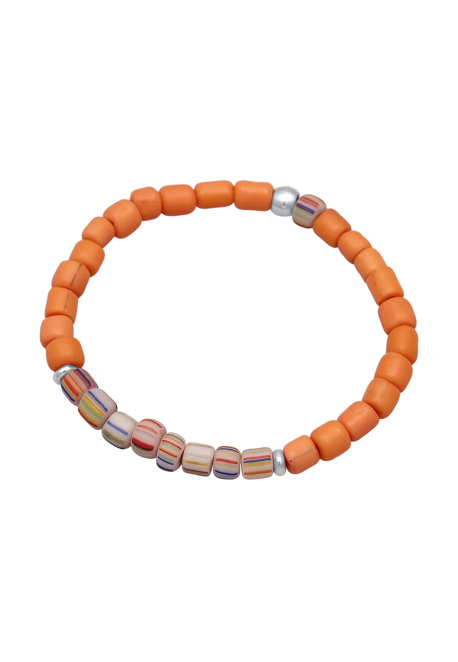 Perles de verre orange pour femmes Elli, en argent sterling 925