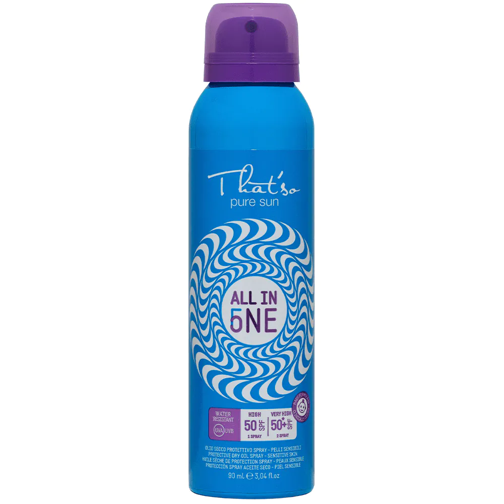 Αυτό είναι ένα αντηλιακό σπρέι All-In-One με SPF 50/50+/50++