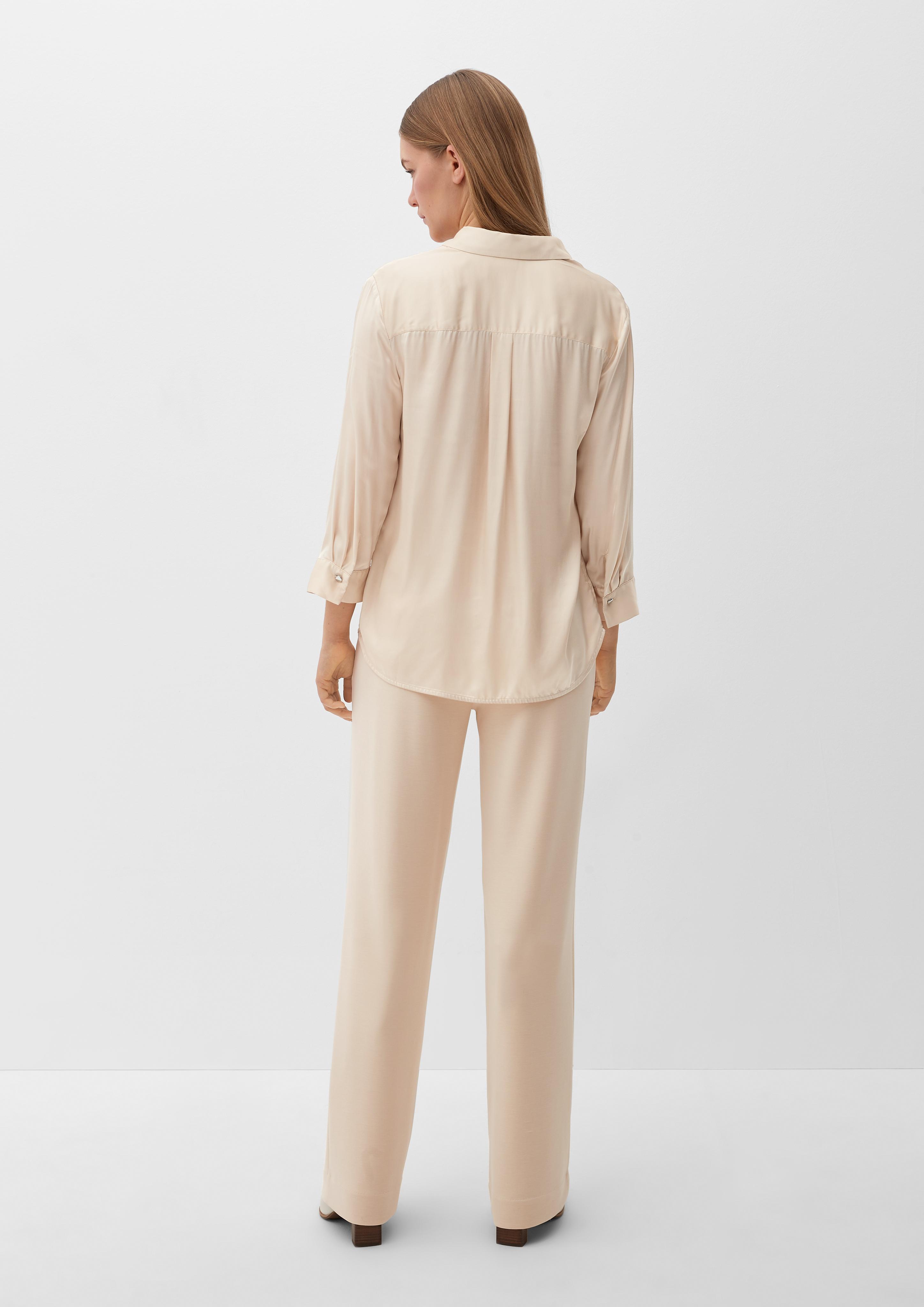 Viskosebluse mit Polokragen  2129232-1027