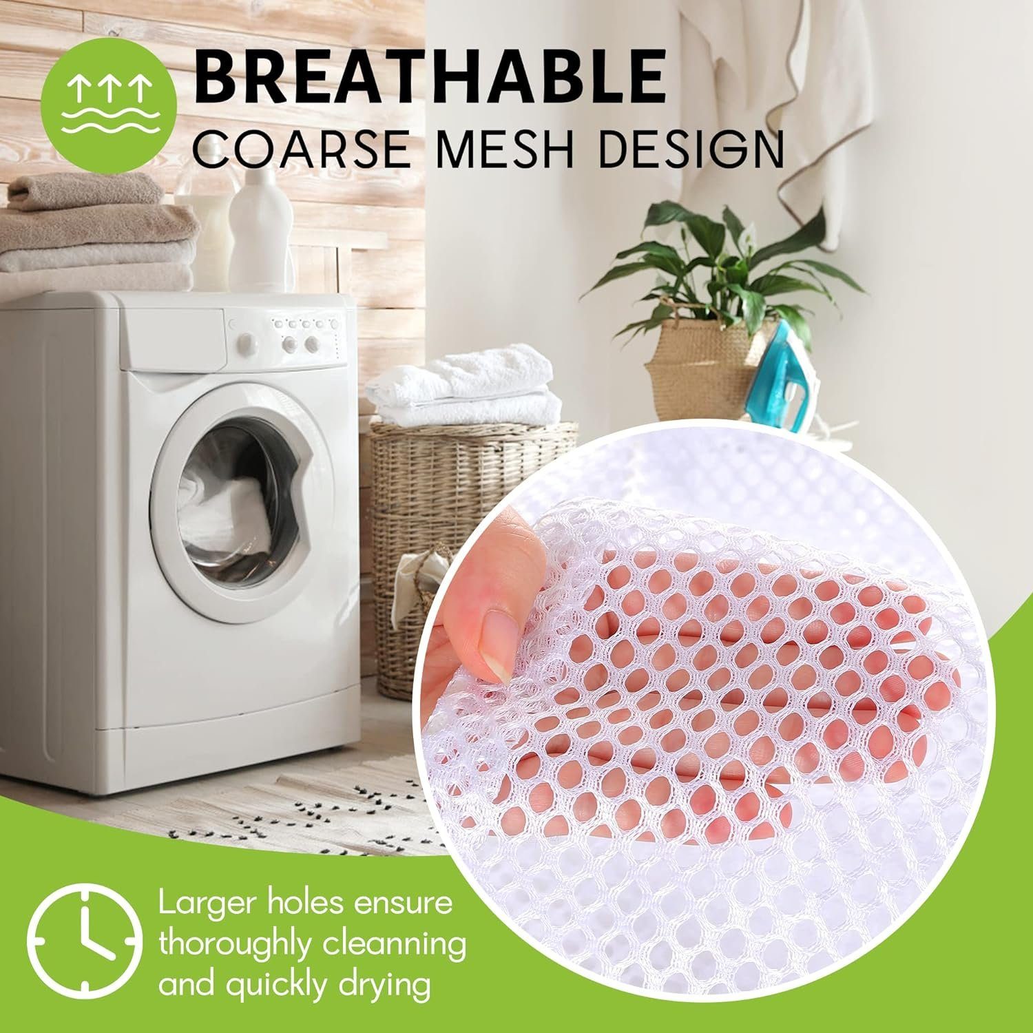 ASLENY Wäschenetz 4 Stücke Waschsack für die Waschmaschine mit Kordelstopper,(4-St), Geeignet für Unterwäsche, Babykleidung, Socken und Kaschmir.