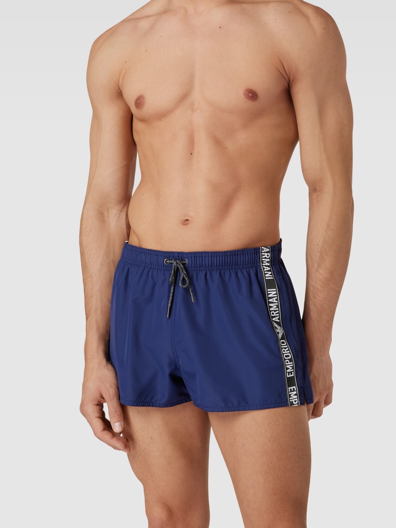 Badehose mit Galonstreifen in dunkelblau