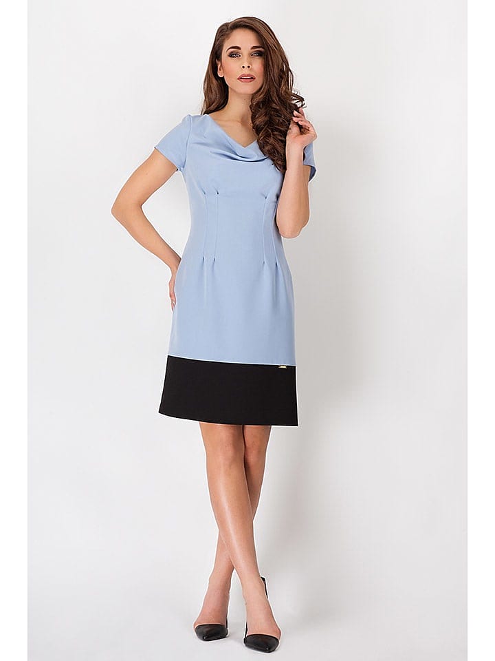 Awama Kleid in Hellblau/ Schwarz günstig kaufen S