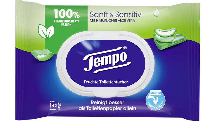 Tempo Feuchtes Toilettenpapier Sanft & Sensitiv Aloe Vera