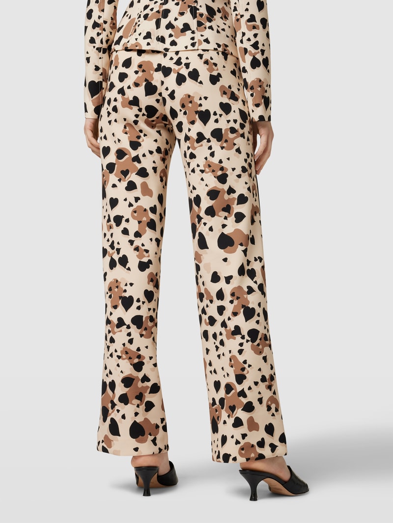 Hose mit Allover-Muster in beige