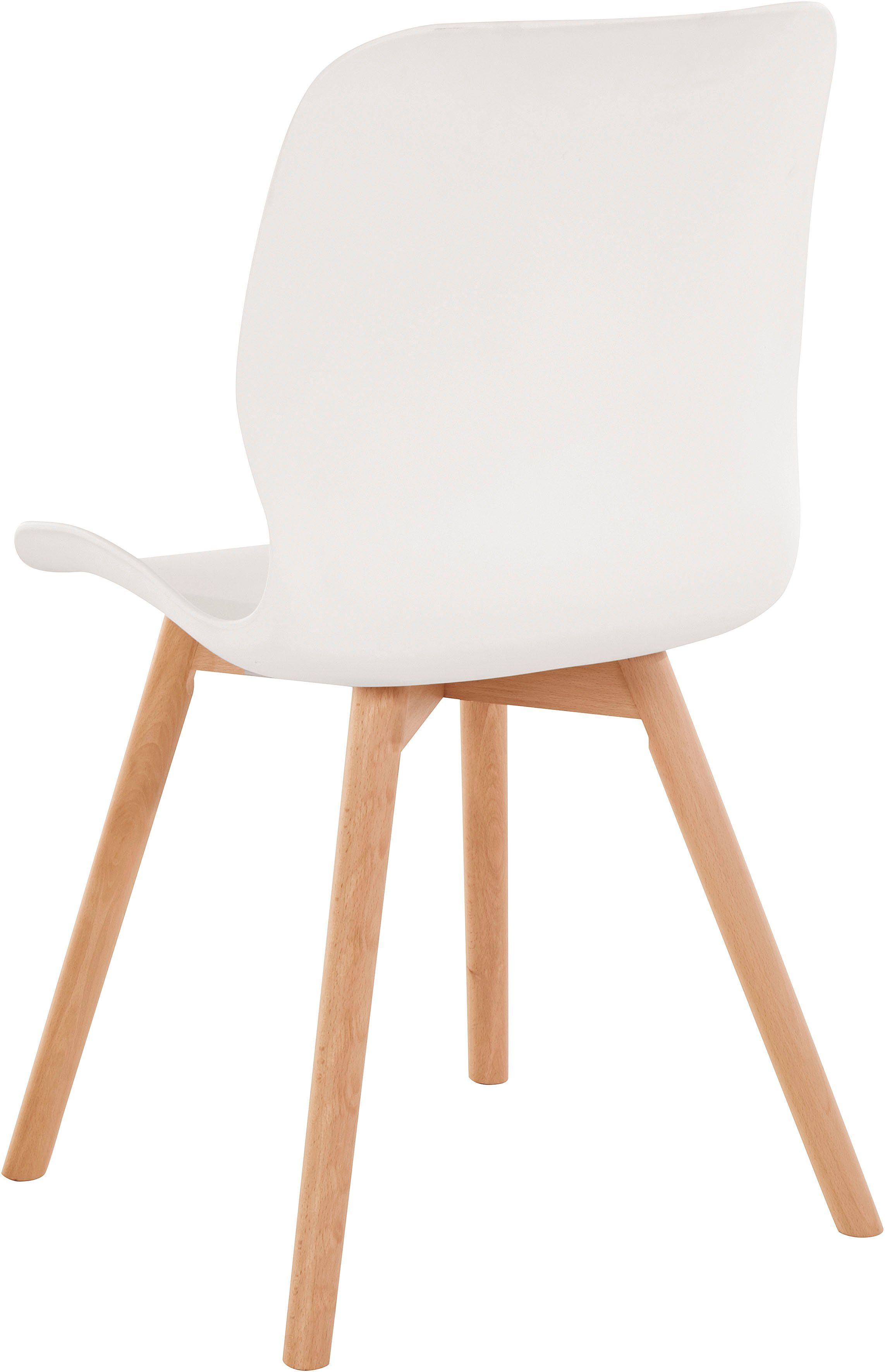 andas Esszimmerstuhl Lendum (2 St), Gestell aus massiver Buche, Sitzschale aus Kunststoff, Sitzhöhe 45 cm
