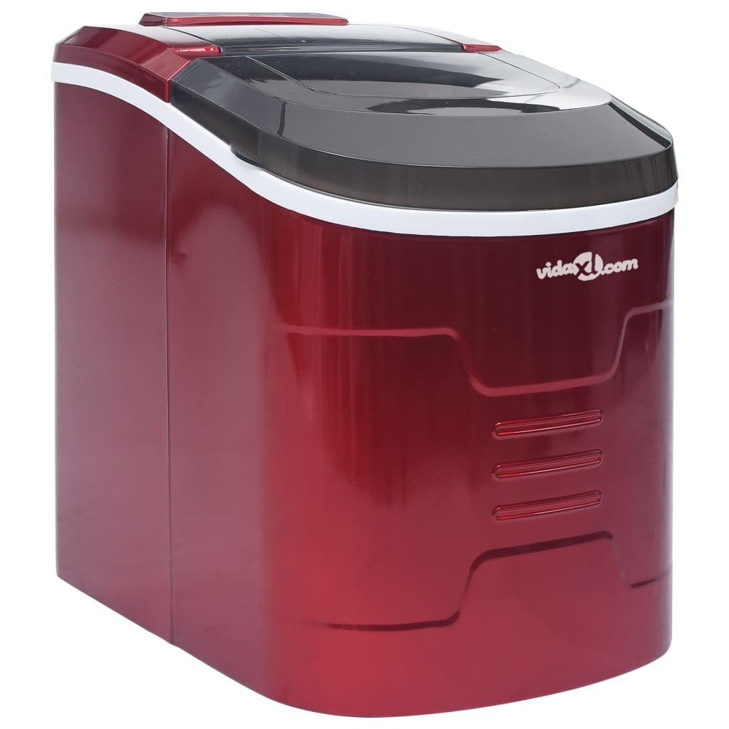 vidaXL Eiswürfelmaschine Eiswürfelbereiter Rot 2,4 L 15 kg / 24 h