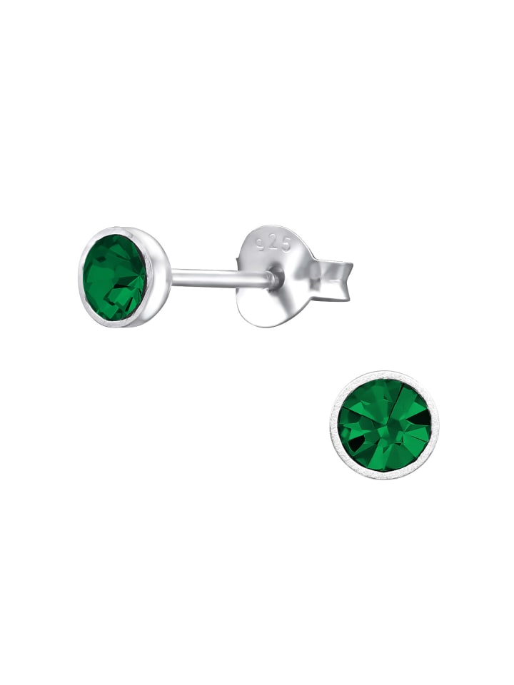 Alexander York Ohrringe, Ohrstecker KRISTALL emerald 4 mm in 925 Sterling Silber, 2-tlg. günstig kaufen onesize