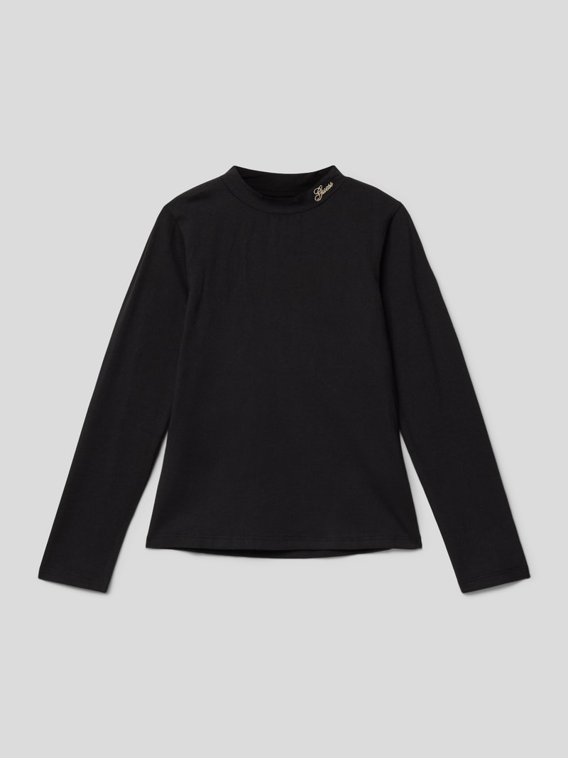 Longsleeve mit Label-Stitching in schwarz