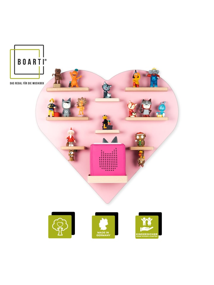 BOARTI Regal Holz Herz Kinder Toniebox Tonies Figuren in Rosa günstig kaufen onesize