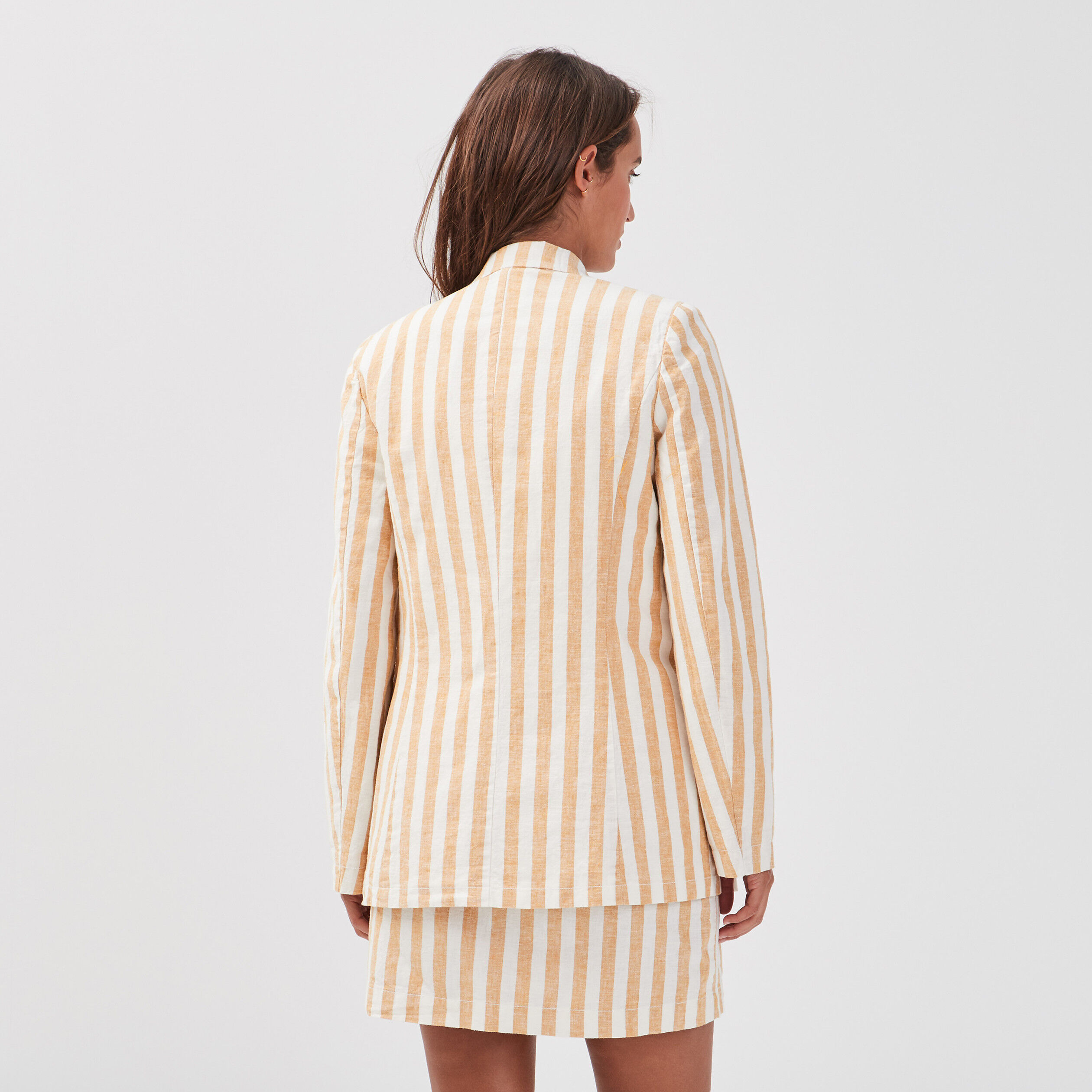 Veste blazer droite boutonnée blanc femme | Cache Cache