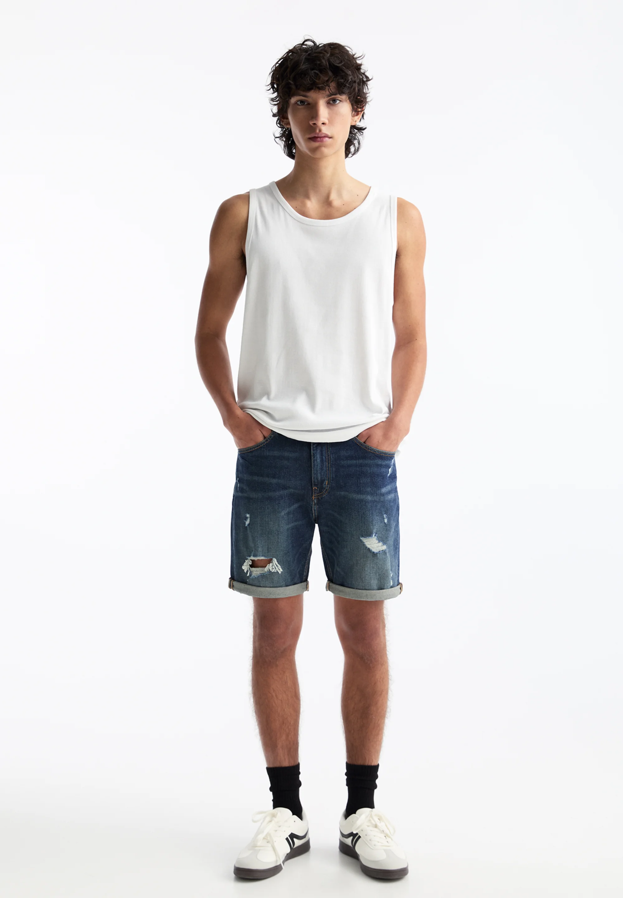 Bermudas rasgadas Pull&Bear - Shorts vaqueros