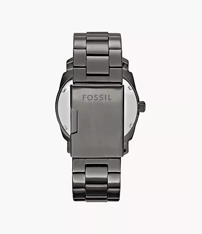 Fossil Herrenuhr Machine 3-Zeiger/Datum Edelstahl Grau