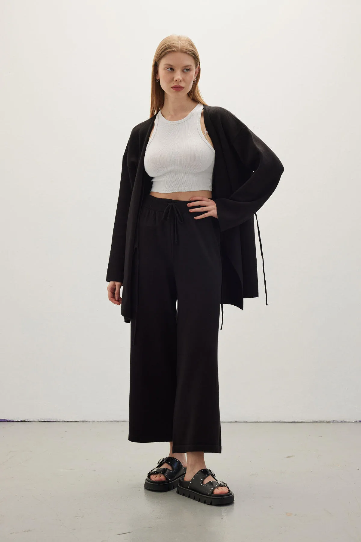 Manuka  Feinstrickhose Schwarz