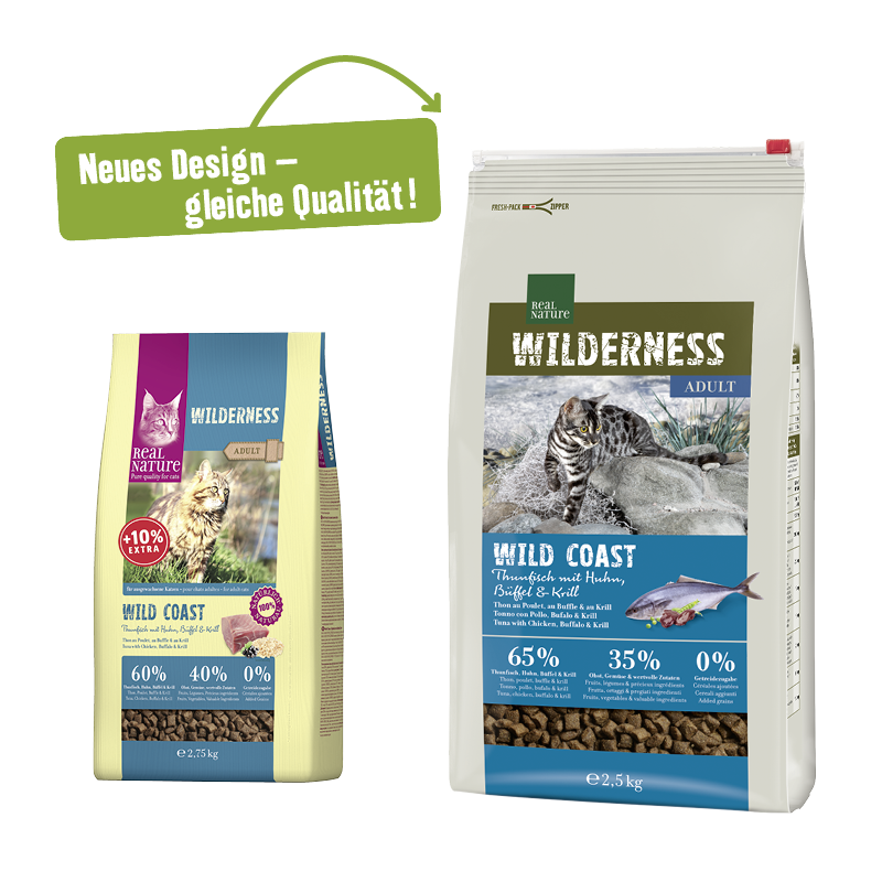 REAL NATURE Trockenfutter REAL NATURE WILDERNESS Wildcoast Adult Thunfisch mit Huhn, Büffel & Krill 2,5 kg