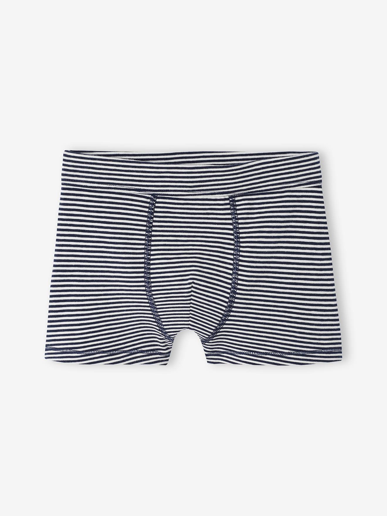 Vertbaudet 7er-Pack Jungen Boxershorts mit Bio-Baumwolle, Bären - königsblau