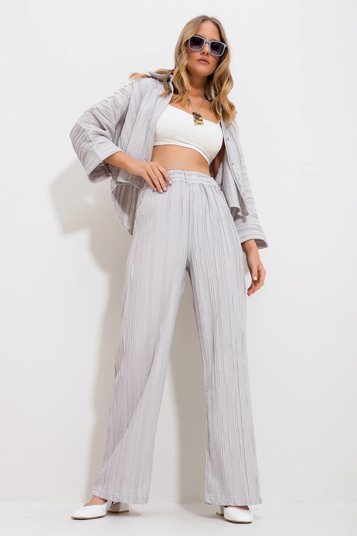 Trend Alaçatı Stili  Hose - Grau - Loose