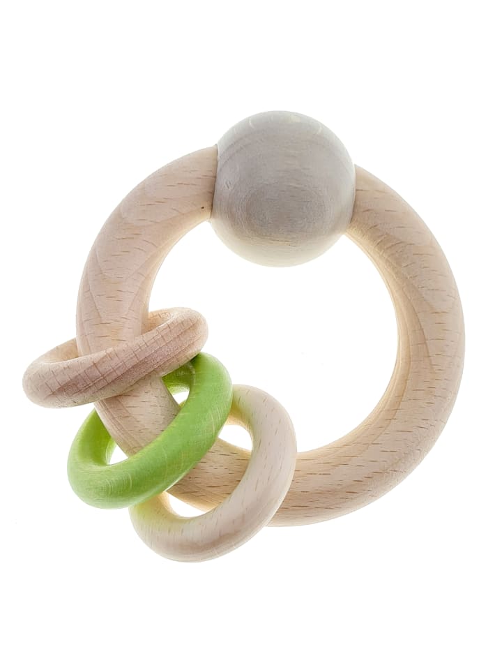 Hess Holzspielzeug  Rundrassel mit 3 Ringen in 
