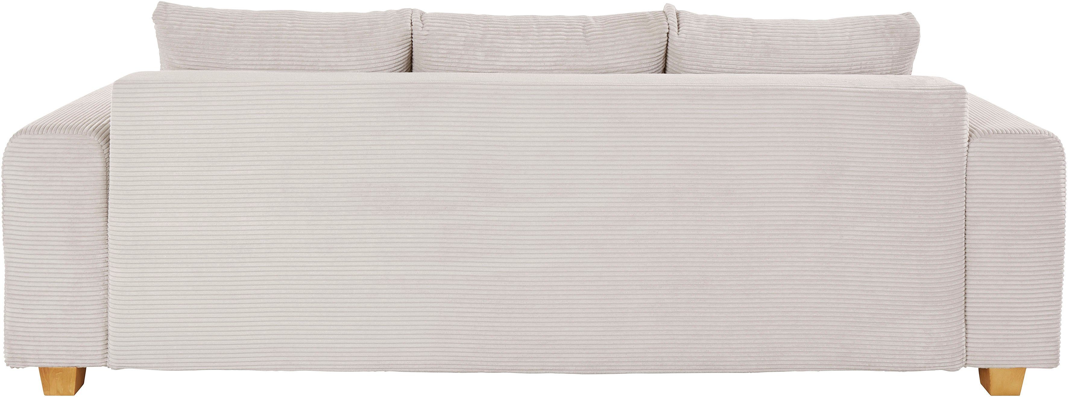 COLLECTION AB Schlafsofa Yves, mit Bettkasten und Bettfunktion, 2 Zierkissen inklusive, in Cord