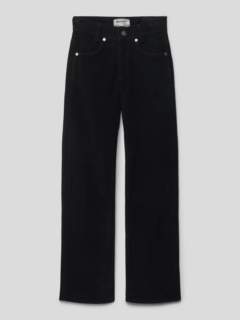 Cordhose mit Knopfverschluss Modell 'NORMAL' in schwarz