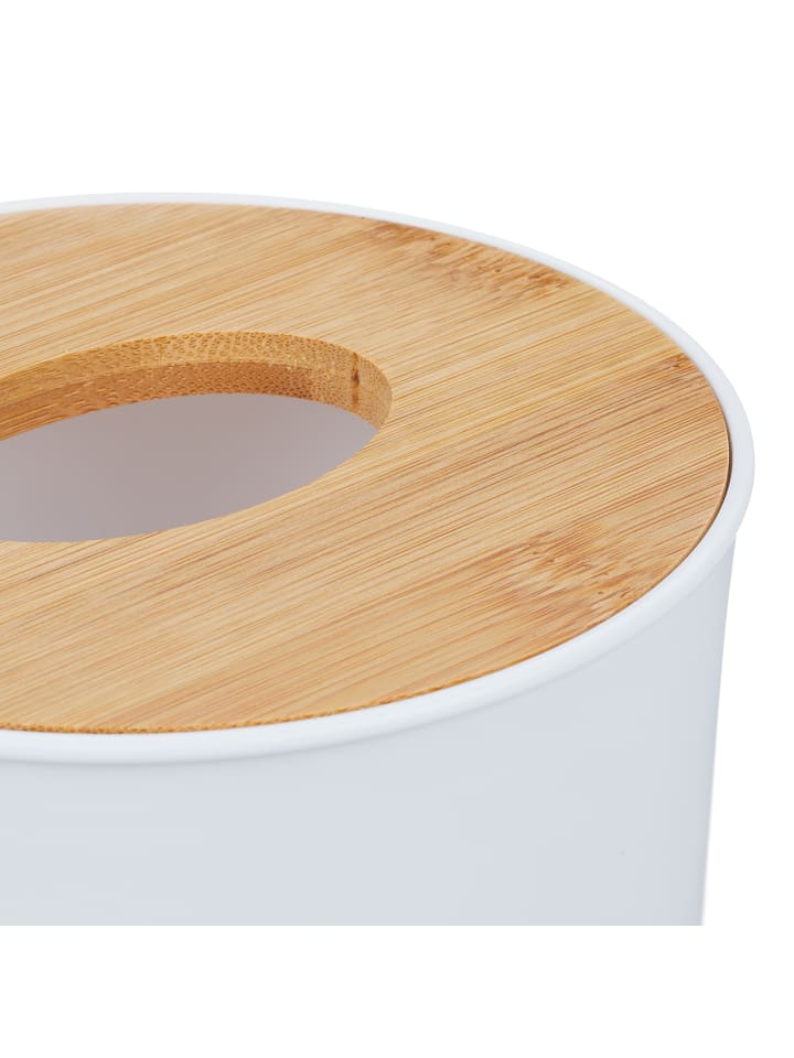 relaxdays 2 x Kosmetiktuchbox in Weiß/ Natur - (H)13 x Ø13,5 cm günstig kaufen onesize