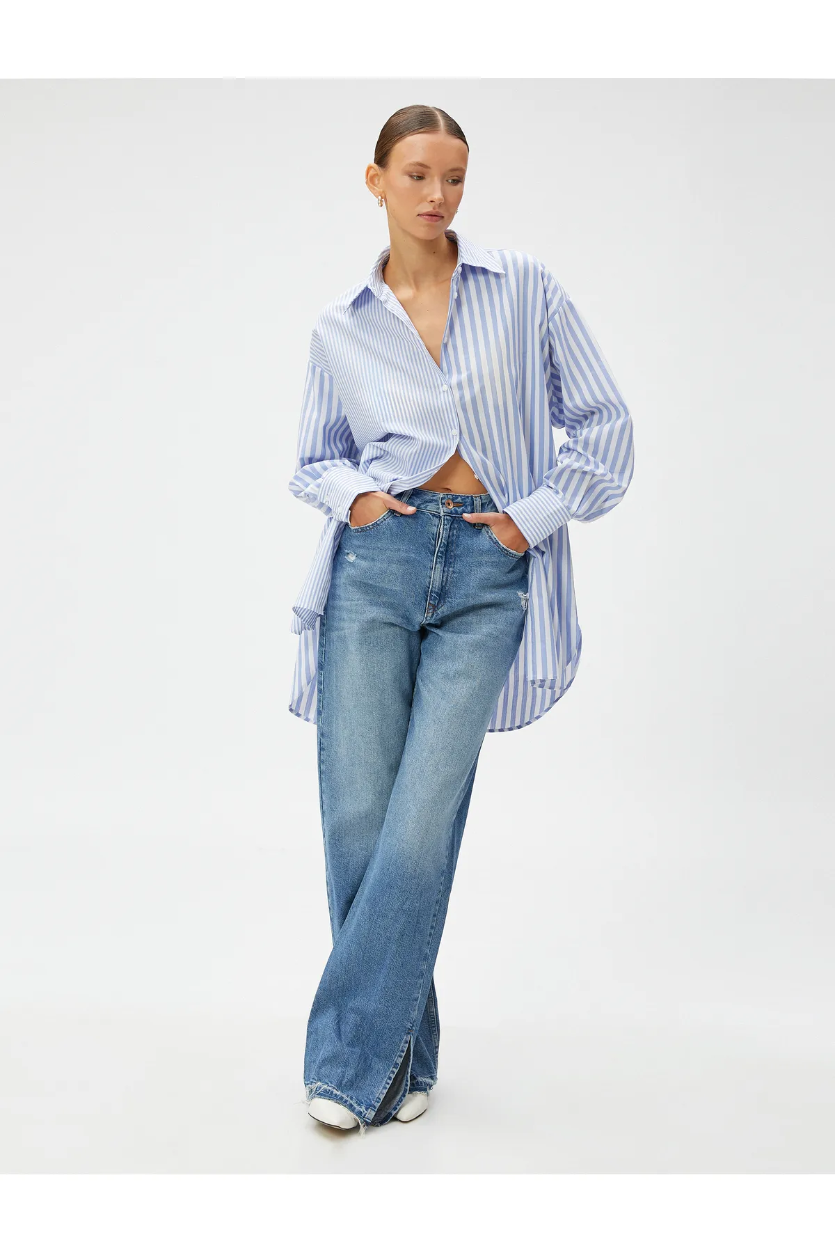 Koton  Oversize-Shirt aus Baumwolle mit langen Ärmeln