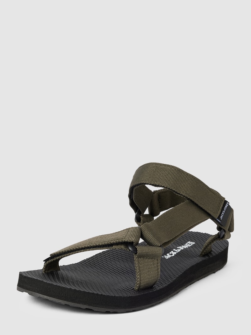 Sandalen mit Klettverschluss in olivgrün
