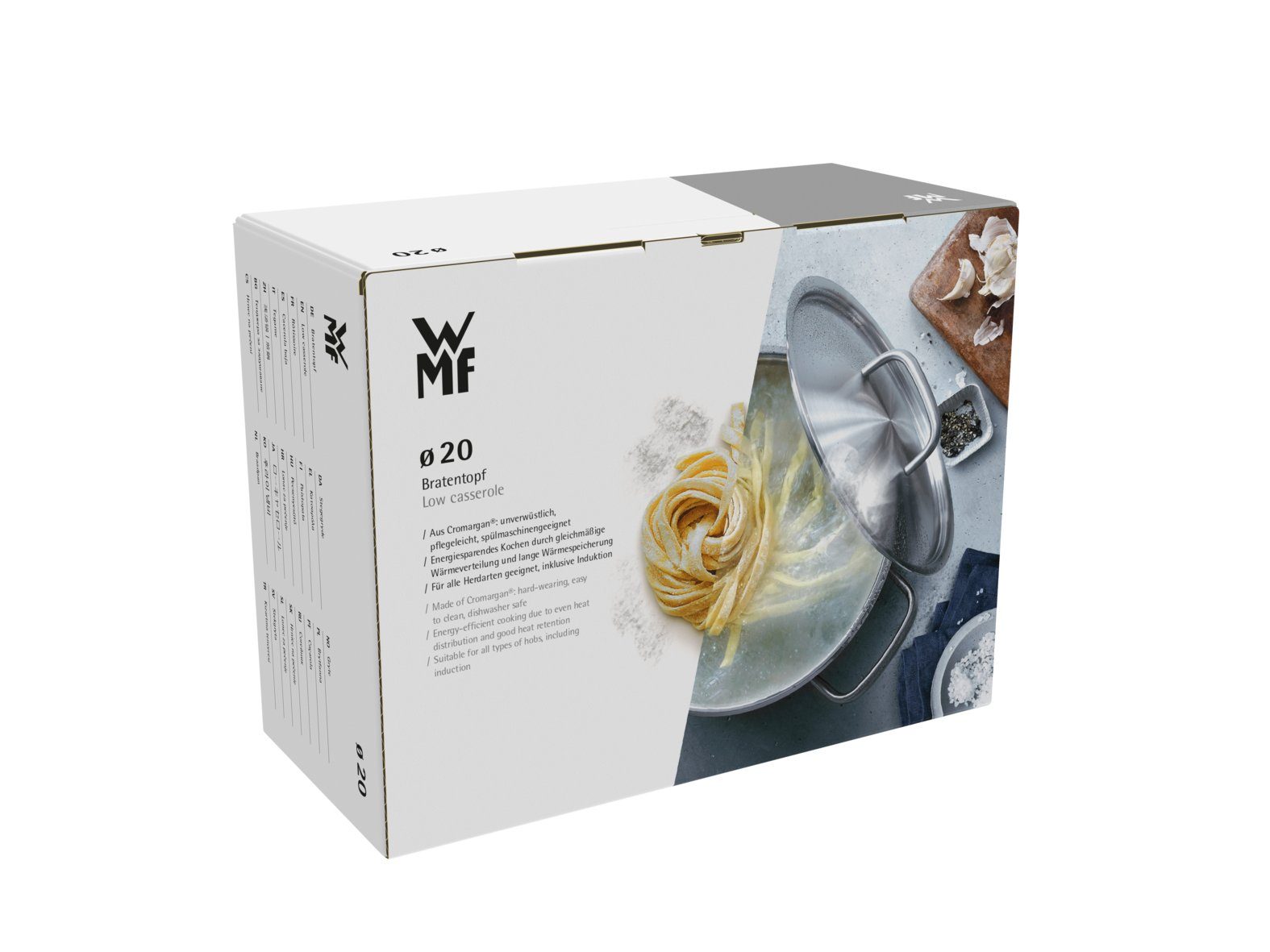 WMF Bratentopf Aparto, Cromargan Edelstahl rostfrei 18/10 (20 cm), Induktion, großer Topf, poliert, unbeschichtet