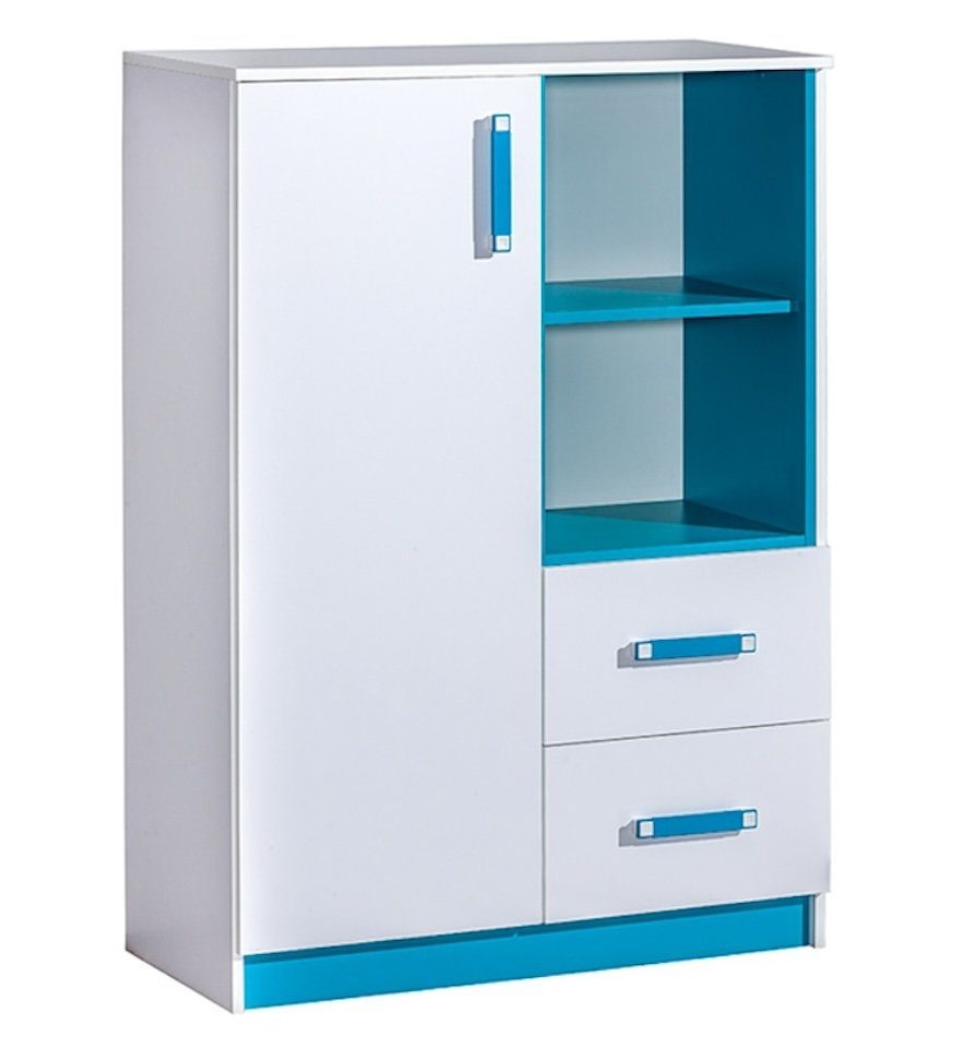 Feldmann-Wohnen Highboard Trafiko, 90cm weiß Farbapplikation wählbar 2-türig mit 1 Schublade
